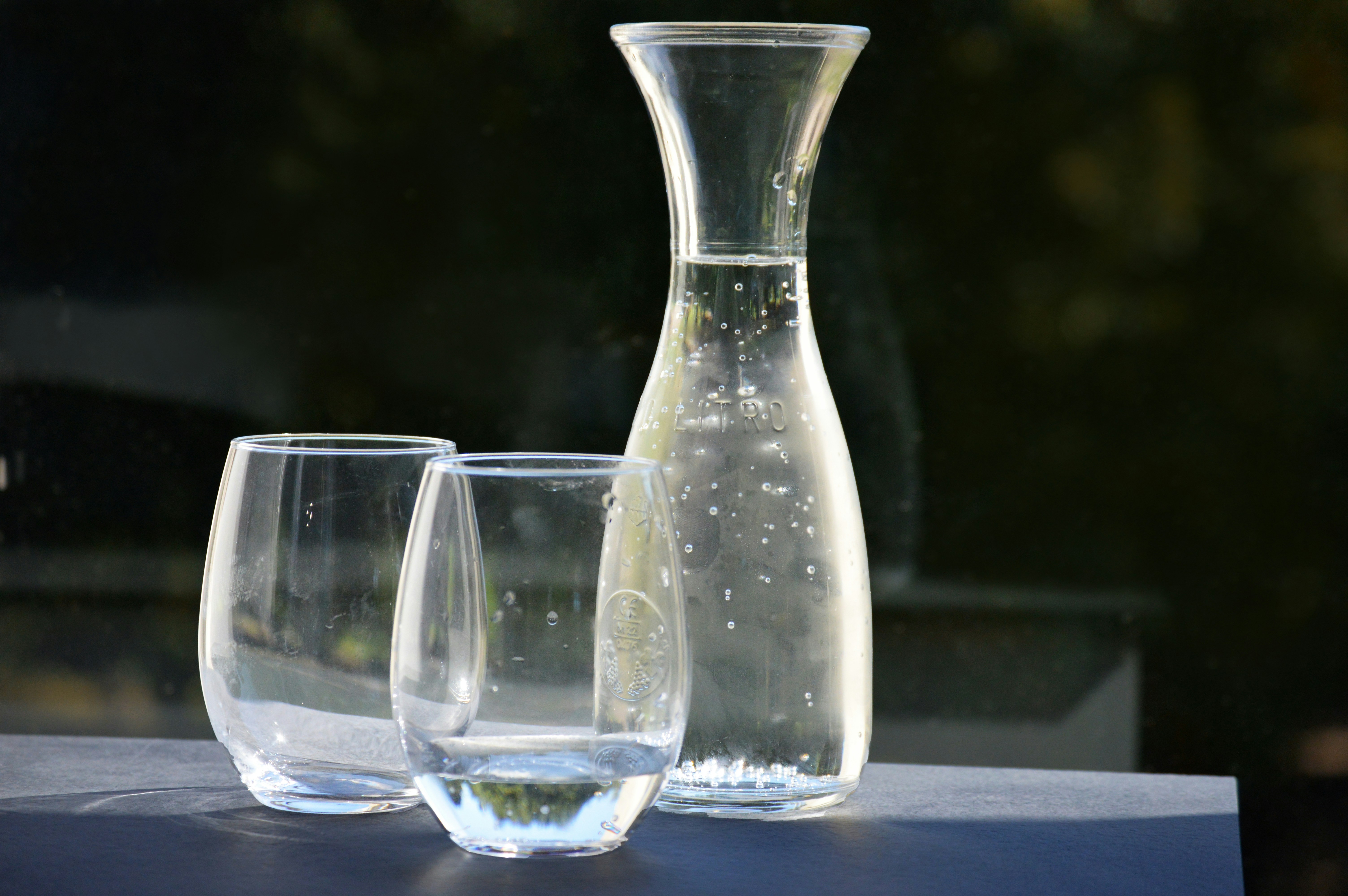 a couple of empty glasses